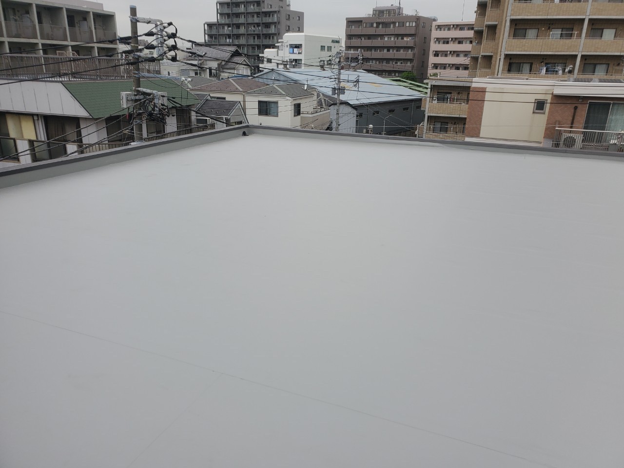 屋上防水工事・塩ビ固定式工法（東京都大田区大森西）